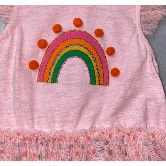 Mud Pie pink Rainbow mesh tutu dress 12-18m 2/3 nwot - Picture 2 of 4